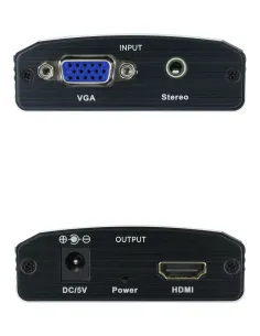 Nanocable Conversor SVGA+Audio a HDMI con Alimentación, SVGA H+Jack 3.5 H-HDMI A H, Negro