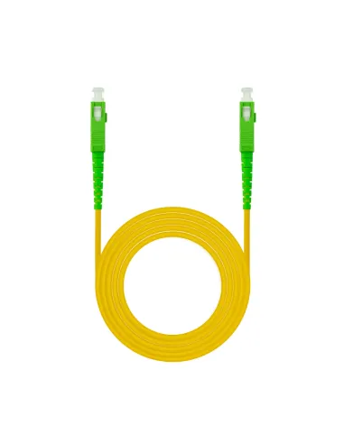 Nanocable Cable de Fibra Óptica SC APC a SC APC Monomodo Simplex LSZH, Amarillo, 20m