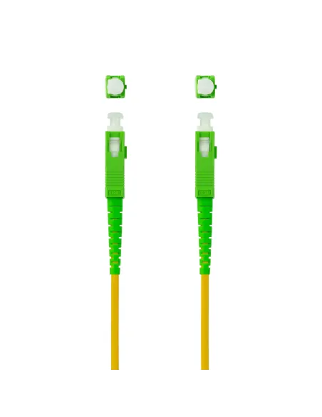 Nanocable Cable de Fibra Óptica SC APC a SC APC Monomodo Simplex LSZH, Amarillo, 20m