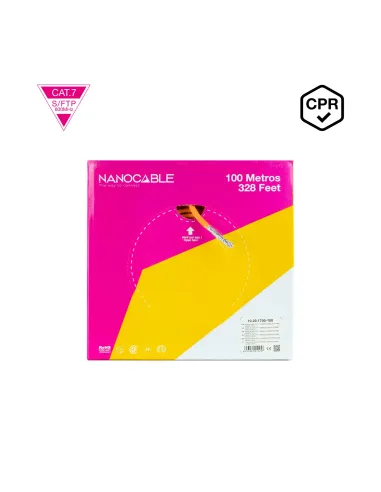 Nanocable Cable de Red CAT.7 LSZH SFTP PIMF AWG23, Naranja, 100 m