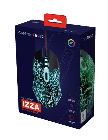Trust GXT 105X Izza ratón Juego Ambidextro USB tipo A Óptico 4000 DPI