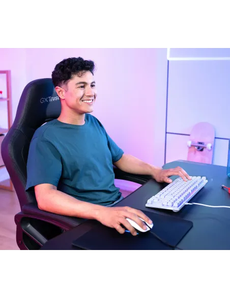 Trust GXT 833W Thado teclado Juego USB QWERTY Español Blanco