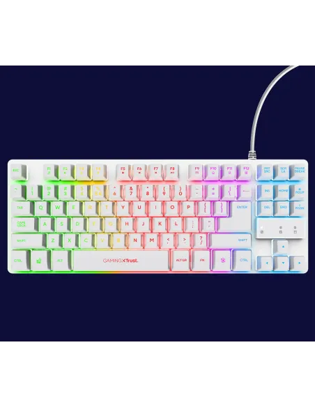 Trust GXT 833W Thado teclado Juego USB QWERTY Español Blanco