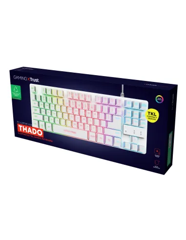 Trust GXT 833W Thado teclado Juego USB QWERTY Español Blanco