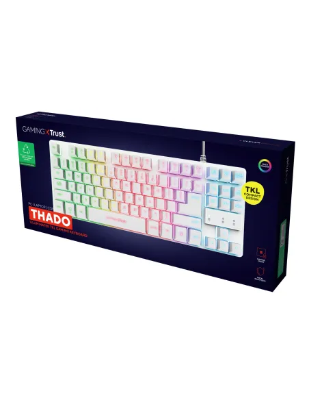 Trust GXT 833W Thado teclado Juego USB QWERTY Español Blanco