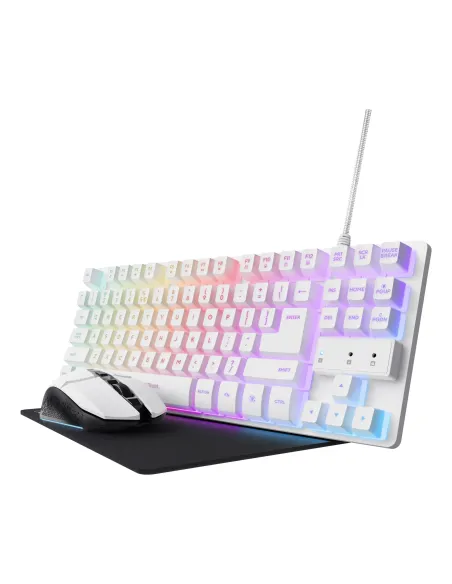 Trust GXT 794W teclado Ratón incluido Juego USB QWERTY Inglés de EE. UU. Blanco