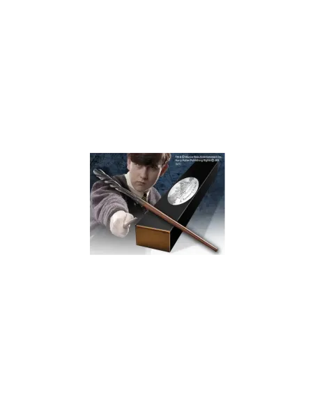 Replica the noble collection harry potter neville longbottom varita con caja y placa de identificacion