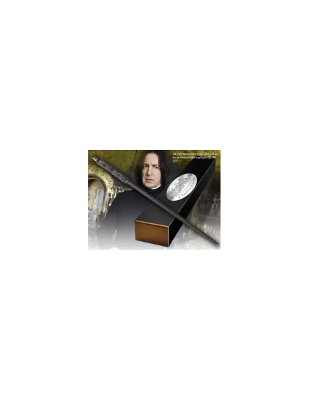 Replica the noble collection harry potter severus snape varita con caja y placa de identificacion