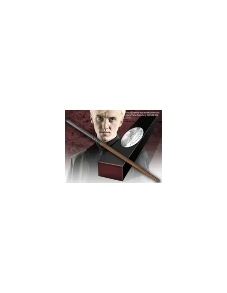 Replica the noble collection harry potter draco malfoy varita con caja y placa de identificacion