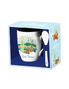 Taza de cerámica con cuchara enesco el principito