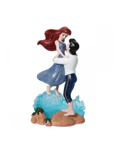 Figura decorativa enesco disney la sirenita ariel y el príncipe eric en ola