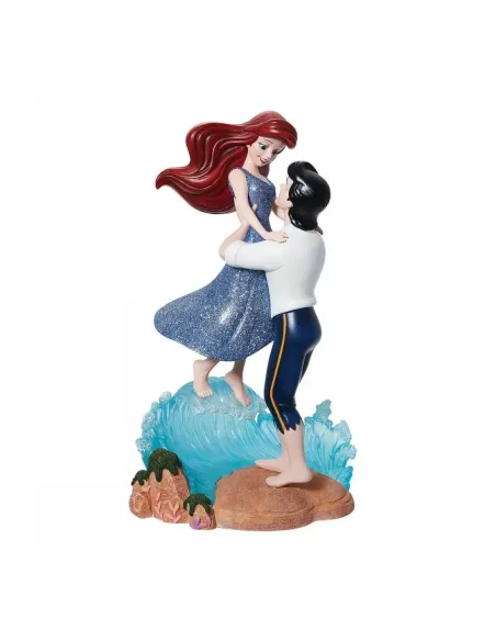 Figura decorativa enesco disney la sirenita ariel y el príncipe eric en ola