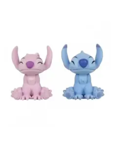 Pack de 2 figuras flocadas enesco disney stitch y angel beso