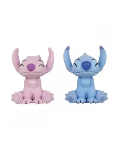 Pack de 2 figuras flocadas enesco disney stitch y angel beso