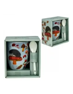 Taza de cerámica con cuchara enesco erizo