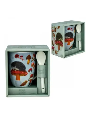 Taza de cerámica con cuchara enesco erizo