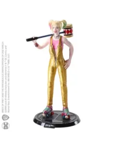 Figura the noble collection bendyfigs dc comics aves de presa harley quinn con mazo