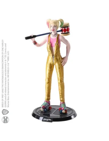 Figura the noble collection bendyfigs dc comics aves de presa harley quinn con mazo
