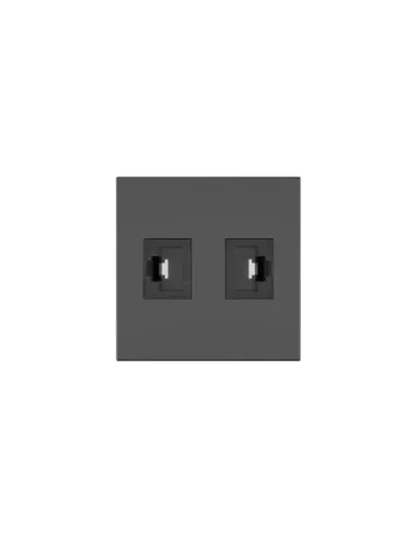 KRAMER ROOM CONNECTIVITY PASSIVE BLACK MODULE WITH 2 RJ45 PORTS INPUT. 2 FEMALE OUTPUT CAT6A- MD-2RJ45(B) (80-000373)