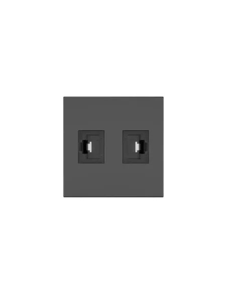 KRAMER ROOM CONNECTIVITY PASSIVE BLACK MODULE WITH 2 RJ45 PORTS INPUT. 2 FEMALE OUTPUT CAT6A- MD-2RJ45(B) (80-000373)