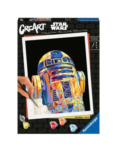 Kit para pintar con números ravensburger creart serie trend c polygon star wars: r2d2