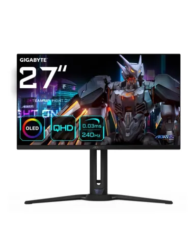 GIGABYTE AORUS Monitor de juego AORUS FO27Q2 OLED QHD de 27” - 2560 x 1440 (QHD), 240Hz, 0.03ms, KVM, 250 cd/m², FreeSync Premiu