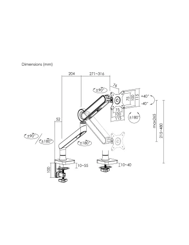 Equip Soporte de escritorio para monitor de 17«-35», negro
