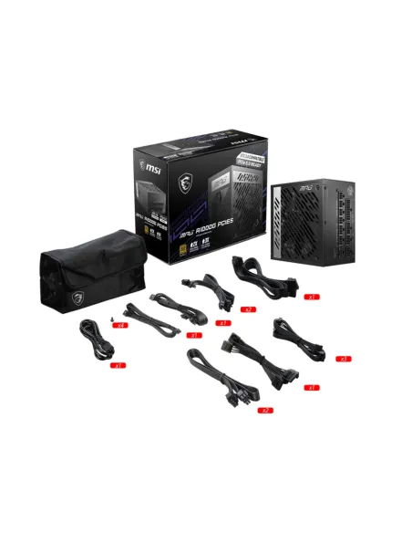 MSI MPG A1000G PCIE5 unidad de fuente de alimentación 1000 W 20+4 pin ATX ATX Negro