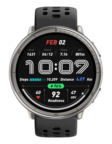 Amazfit W2433EU1N Relojes inteligentes y deportivos 3,35 cm (1.32") AMOLED Digital 466 x 466 Pixeles Pantalla táctil Plata
