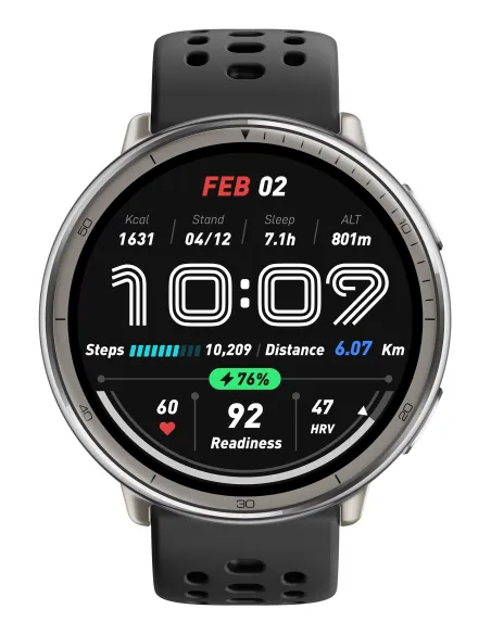 Amazfit W2433EU1N Relojes inteligentes y deportivos 3,35 cm (1.32") AMOLED Digital 466 x 466 Pixeles Pantalla táctil Plata