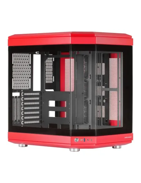 Caja ordenador mars gaming mc - 3t atx cristal templado rojo