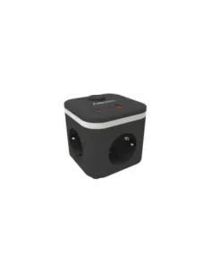 Regleta con Interruptor Fellowes/ 3 Tomas de corriente/ 1 USB - 2 USB Tipo-C/ Cable 2m/ Negra