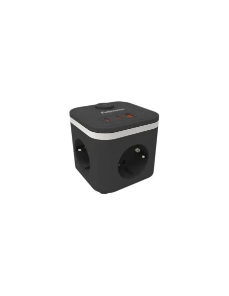 Regleta con Interruptor Fellowes/ 3 Tomas de corriente/ 1 USB - 2 USB Tipo-C/ Cable 2m/ Negra