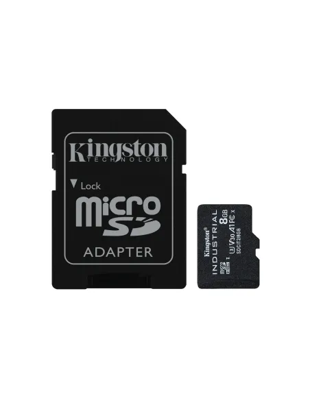 Kingston Technology Tarjeta 8GB microSDHC Industrial C10 A1 pSLC + adaptador SD