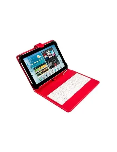 SilverHT Funda con teclado para tablets de 9 a 10'1 pulgadas Rojo y Blanco