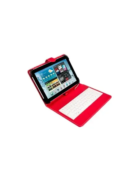SilverHT Funda con teclado para tablets de 9 a 10'1 pulgadas Rojo y Blanco