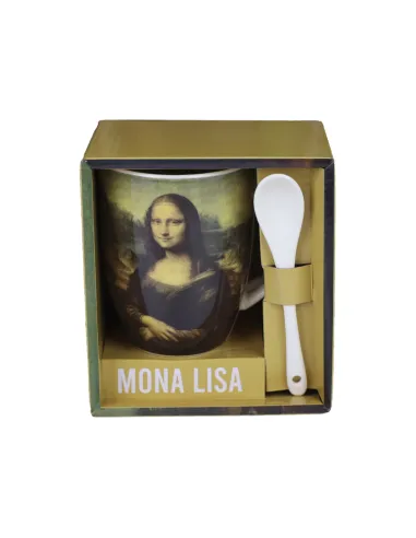 Taza de cerámica con cuchara enesco mona lisa