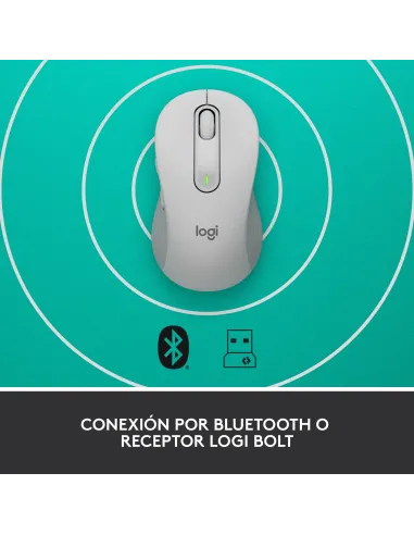Logitech Signature M650 for Business, Ratón inalámbrico, Para manos pequeñas medianas, Logi Bolt, Bluetooth, SmartWheel, Blanco