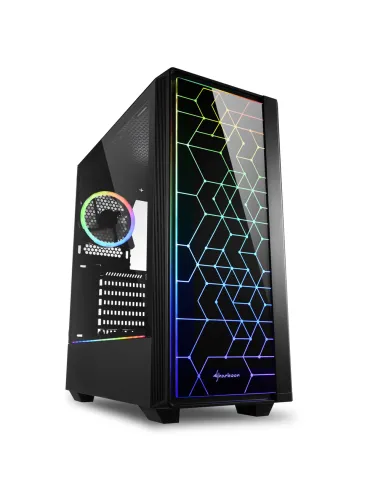 Caja sharkoon lit 100 atx 2xusb3.0 rgb sin fuente negro