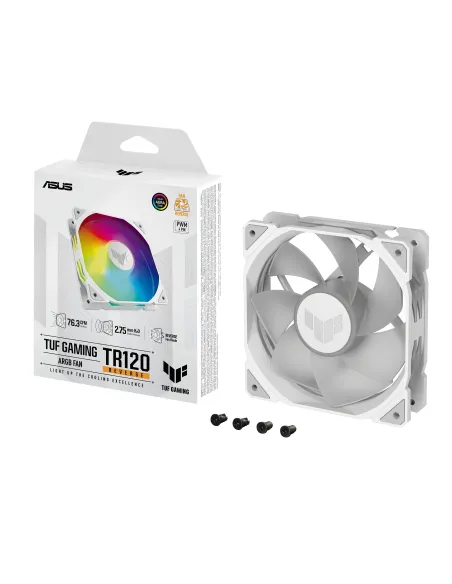ASUS TUF GAMING TR120 ARGB REVERSE 1-pack White Carcasa del ordenador Refrigerador de aire 12 cm Blanco