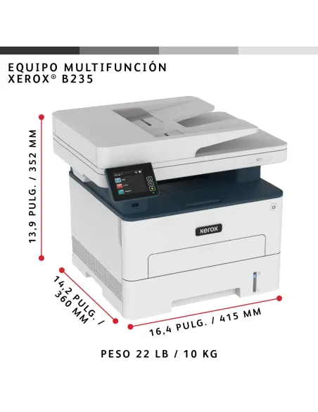 Xerox B235 A4 34 ppm Inalámbrica Copia impresión escaneado fax PS3 PCL5e 6 ADF 2 bandejas Total 251 hojas