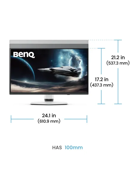 BenQ EX271UZ pantalla para PC 67,3 cm (26.5") 3840 x 2160 Pixeles 4K Ultra HD OLED Negro, Blanco