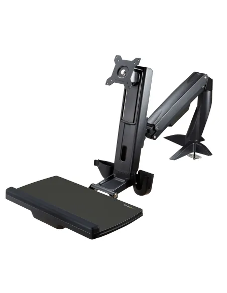 StarTech.com Brazo de Soporte de Pie y Sentado - Brazo Ajustable de Montaje en Escritorio de Pie o Sentado para Un Monitor VESA