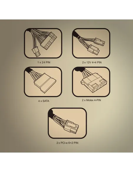 Tacens Anima APIII850, Fuente de Alimentación PC ATX 850W, Tecnologías SMD y DC-DC, 85% Eficiencia 12V, Ventilador