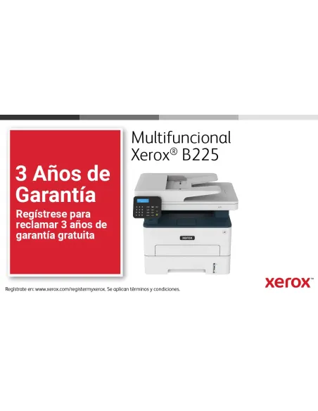 Xerox B225 A4 34 ppm Inalámbrica a doble cara Copia impresión escaneado PS3 PCL5e 6 ADF 2 bandejas Total 251 hojas