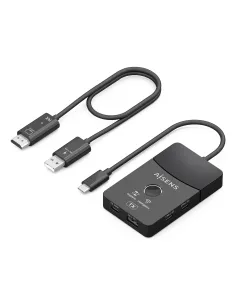 AISENS Docking USB-C a HDMI 1080P@60Hz (Inalámbrico) 30M, 1xHDMI 4K60HZ (Cable) 2xUSB-C 1xUSB-A 1xUSB-C PD 100W, Negro 2
