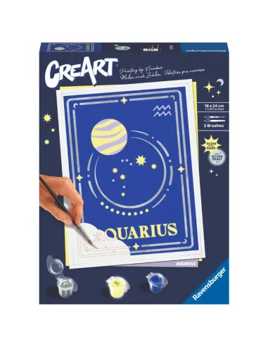 Kit para pintar con números ravensburger creart serie trend d zodiac: acuario