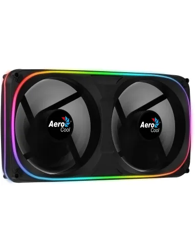 Aerocool ASTRO24 Doble Ventilador PC 12cm ARGB LED Soporte Antivibración Negro