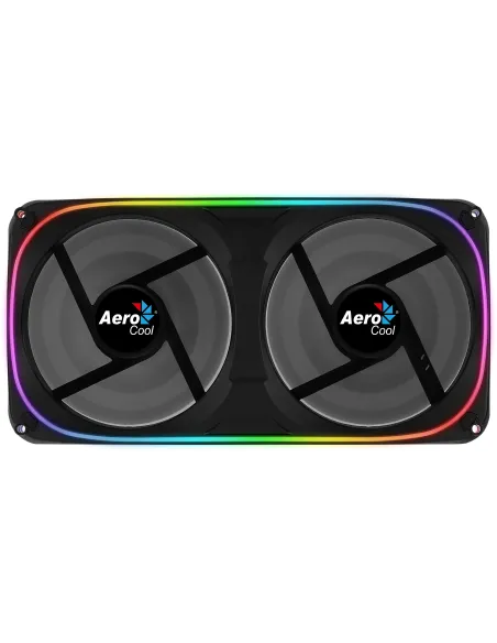 Aerocool ASTRO24 Doble Ventilador PC 12cm ARGB LED Soporte Antivibración Negro
