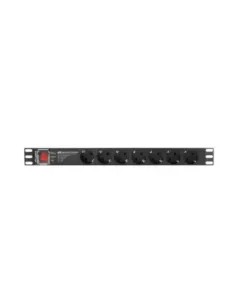 Regleta lanberg 1u 16a 7x schuko rack 19 pulgadas 2m negro
